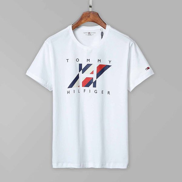 Tommy Designer Hilfiger Модная футболка с круглым вырезом с короткими рукавами Свободные футболки модная летняя футболка брендовые топы повседневная рубашка одежда шорты с рукавами одежда