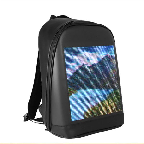 Zaino da uomo Zaino con display a LED Zaino multifunzione per laptop Zaino da scuola per donna Borsa per cartelloni multimediali Zaino intelligente da viaggio d'affari fai-da-te