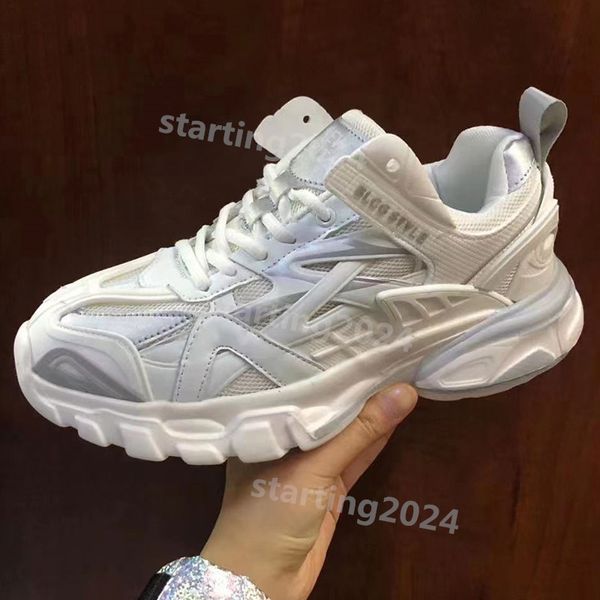 Designer de luxo atletismo 3.0 tênis homem plataforma sapatos casuais branco preto net nylon impresso sapatos esportivos de couro triplo s cintos sem caixas 36-45 T31