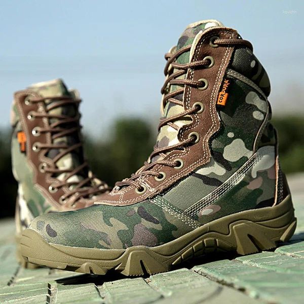Sapatos de fitness ao ar livre outono inverno à prova dwaterproof água do exército dos homens tornozelo deserto botas tático combate militar botas altas esporte viagem caminhadas