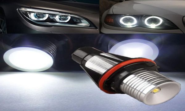 1 conjunto de lâmpada led para carro, olhos de anjo, halo, alta potência, 3w, dc 9v30v, branco, 7000k, lâmpada led para bmw e39, e53, e60, e63, e65, e66, e783900538