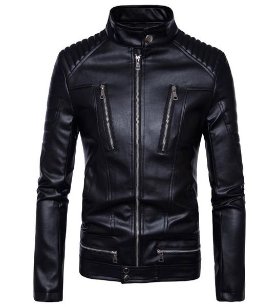 2017 мужские пальто из искусственного меха, модная одежда для пилота мотоцикла, импортная кожаная куртка с черепом, мужская облегающая куртка B0138944379