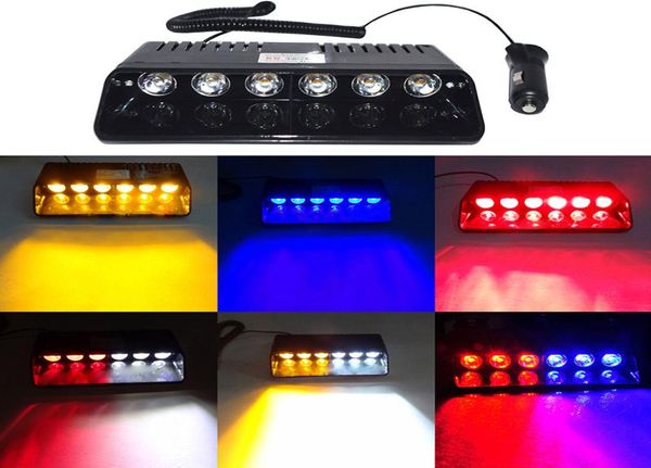 Luci stroboscopiche a LED super luminose Visiera cruscotto Parabrezza Avvertimento di emergenza 6W Ambra Giallo Blu Rosso Bianco4793714