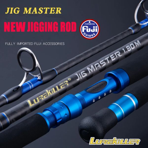 Canne Lurekiller Giappone Qualità Fuji Guide Barca Canna da pesca Jigging 1.68M/1.8M 37kg Grande potenza di trascinamento Canna da pesca oceanica Canne da Jigging