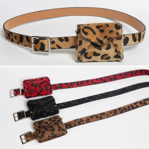 Outono e inverno moda decoração feminina cinto saco tendência leopardo personalizado cintura selo acessórios de roupas fofo 240219