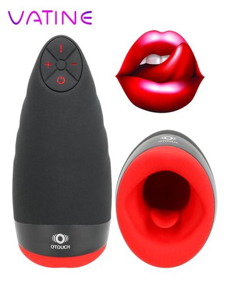 VATINE 6 Modelos Vibrador Boquete Masturbação Copo Aquecimento Oral Sex Cup Erótico Silicone Brinquedos Sexuais para Homens Masculino Masturbação T1912091129202