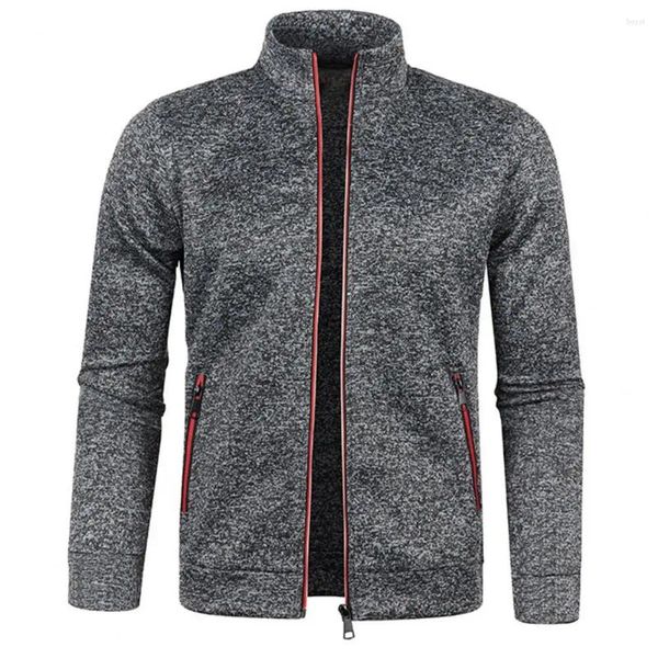 Männer Jacken Männer Pullover Jacke Herbst Stehkragen Lange Ärmel Bomber Halb Stehkragen Strickjacke Für Oberbekleidung