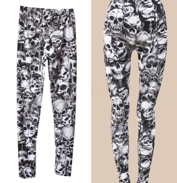 Nova chegada moda gótico punk rock crânio impresso leggings para mulheres menina leggings women039s roupas 4555617