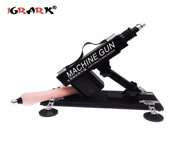 IGRARK La più recente mitragliatrice del sesso Stronger Power Automatic Love Machines Vibratore per donne e uomini Prodotti del sesso giocattoli del sesso per le donne Y13820604