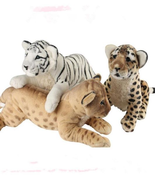 Dorimytrader Bichos de pelúcia macios tigre brinquedos de pelúcia travesseiro animal leão peluche kawaii boneca realista leopardo algodão brinquedos para meninas chris6931330
