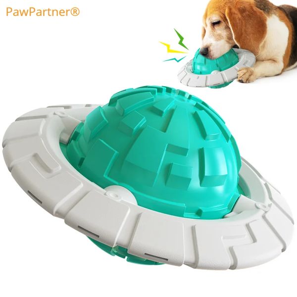 Brinquedos 2022 novo cão ufo brinquedos médio grande raça discos voadores treinamento interativo multifuncional limpeza dos dentes mastigar jogar bola