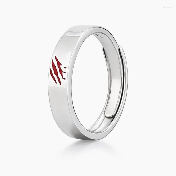 Anéis de cluster vintage prata cor tigre garra anel unisex simples abertura índice dedo banquete jóias acessório presente