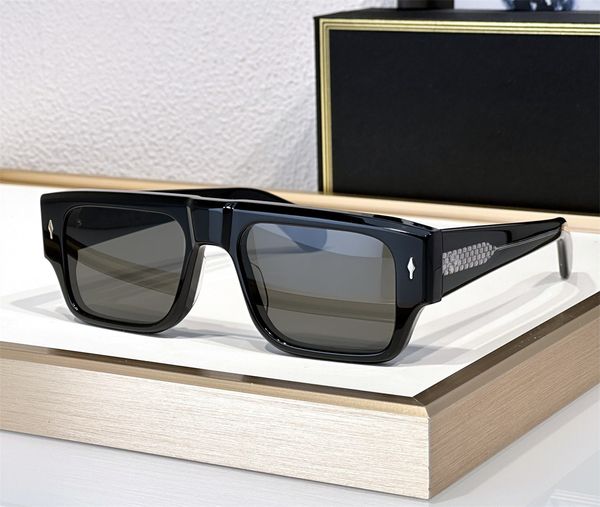 Modische Top-Designer-Sonnenbrille für Herren, klassisch, Vintage, Punk, quadratisch, dicke Acetat-Brille, Avantgarde-Retro-Stil, Anti-Ultraviolett-Brille, mit Etui