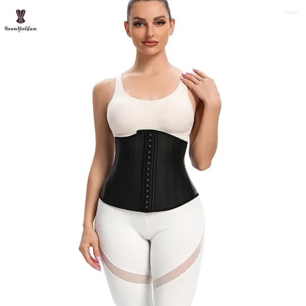 Kadın şekillendiricileri parıltı lateks 25 robs alçak kesilmiş bel antrenör korse 3 kanca ayarlanabilir bel fitness gövdesi shapewear