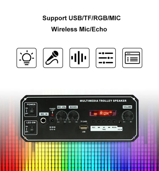 Hoparlörler Çift Kanallı Bluetooth Dijital Güç Amplifikatör Kartı Şarj Edilebilir Hoparlör TWS MIC AUX Dış Audio AMP MODÜLÜ