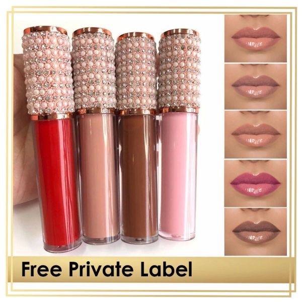 Lippenstift Nude Color Lip Gloss Transparent Pearl Diamond Packaging Tubes Shimmer Pink Moisturizing Cruelty Free Vanilla Favor