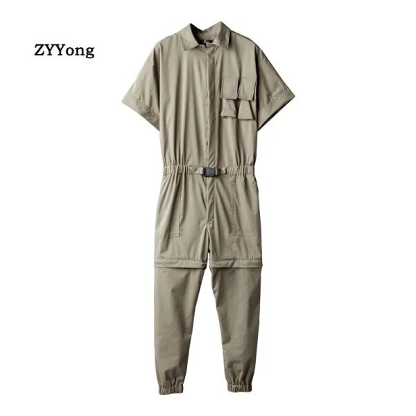 Компания Zyyong Summer Men's Shortsleebledebleed Компания отворота