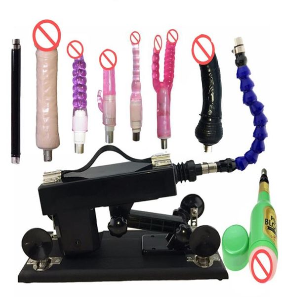 Combinazione di set di mitragliatrici automatiche con enormi dildo e accessori per coppe vaginali, velocità regolabile, pistola di pompaggio, giocattoli sessuali f9488310