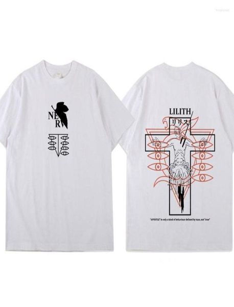 Men039s camisetas casuais manga curta oversized tshirt legal japão anime rei ayanami lilith cosplay camisa masculina manga unisex street2582841