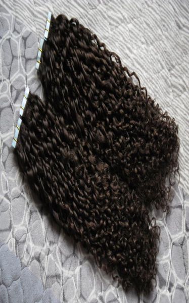 Intero nastro economico 8a capelli ricci crespi 200g nastro nastro di trama della pelle dei capelli nastro sulla trama della pelle estensione dei capelli umani 80 pezzi 16quot 18quo2935989