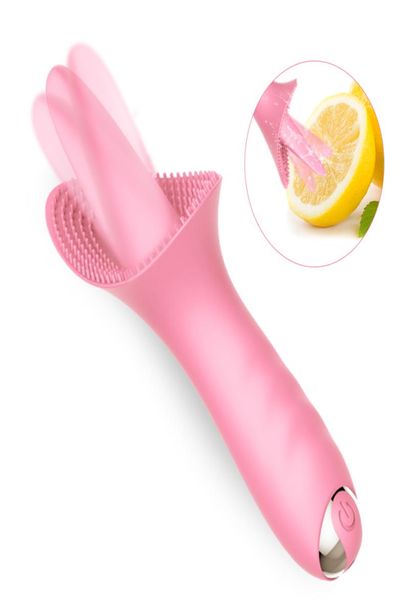 Flxur 10 modalità DILDO Lingua vibratore Massaggio al capezzolo Stimolazione clitoride Vagina Serratura dei giocattoli per sesso masturbatore per figa per donne Y29232607