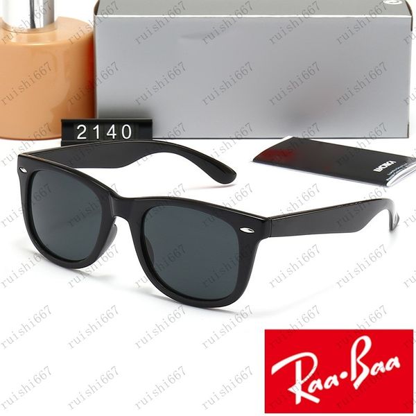 Luxurys proibições designer homens mulheres óculos de sol polarizados adumbral uv400 óculos clássico marca óculos 2140 masculino óculos de sol raios metal quadro raybans com caixa