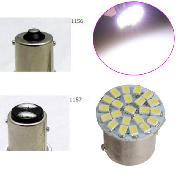 P21W 1156 BA15S 1157 Bay15d 22SMD Автомобильная светодиодная лампа, задние указатели поворота, стояночный фонарь заднего хода, постоянный ток 12 В, белый 22 SMD8295832