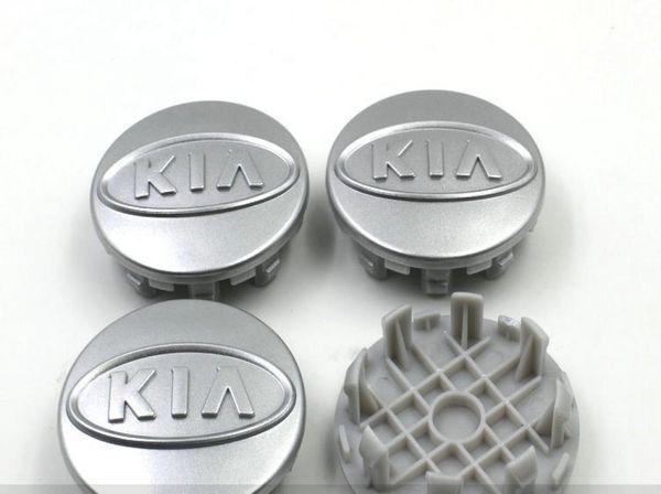 4 peças lote 59mm abs prata cromado tampa central da roda kia tampa do cubo emblema do carro emblema cerato k2 k3 k5 para ceed optima soul sorento4924181