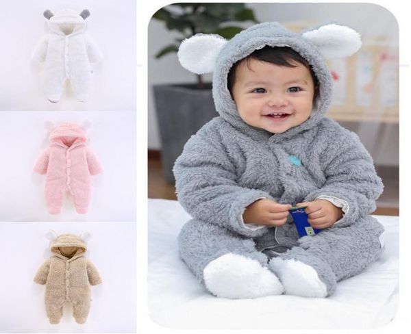 Bebê recém-nascido meninos meninas urso veludo macacão manga longa sleepwear macacão da criança inverno quente macio roupas 6653991