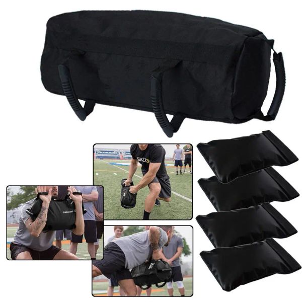 Levantando 4pcs / conjunto de sacos de levantamento de peso de saco de areia sacos de areia pesados saco de areia mma boxe crossfit treinamento militar equipamento de fitness corporal