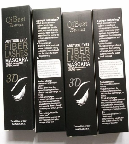 Qi 3D Fiber Lashes Тушь для ресниц Косметическая тушь для ресниц Черная двойная тушь для ресниц Набор для макияжа ресниц Водонепроницаемая новая тушь для ресниц 120 комплектов слотов D3172009