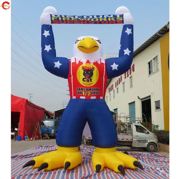 Outdoor-Aktivitäten Riesenadler Modell aufblasbarer Falkenvogel mit Logo-Banner für Außenwerbung