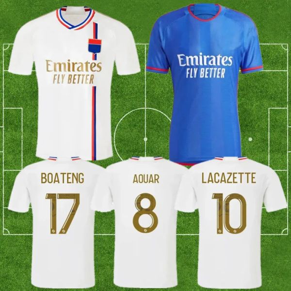 23/24 Lyon Futebol Jerseys Home futebol kit infantil camisas uniforme