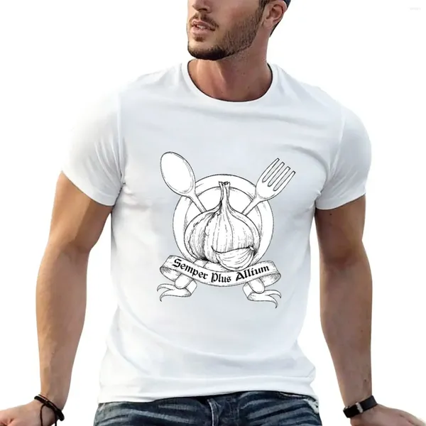 Herren-Poloshirts, Food Lover, Kochen, Küche, Grafik, Always More Garlic Sempre Plus Allium T-Shirt, Tiermotiv, Jungen-T-Shirts für Männer