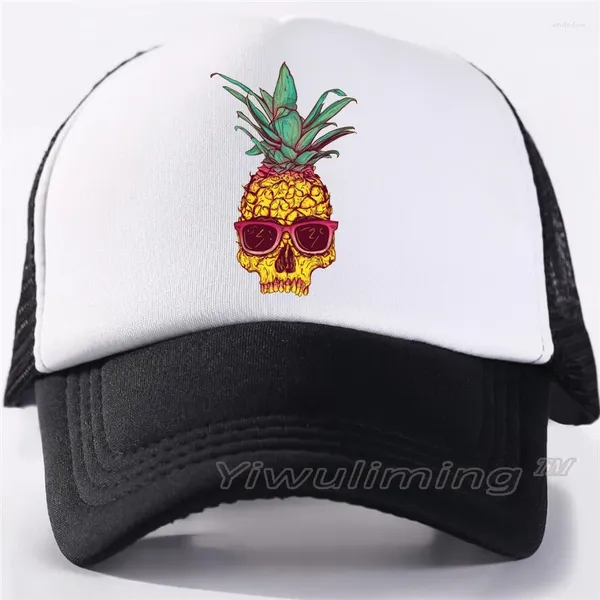 Berretto da baseball Ananas Berretto nero Tinta unita Baseball Snapback Casquette Cappelli aderenti Casual Hip Hop Papà per uomo Donna Unisex