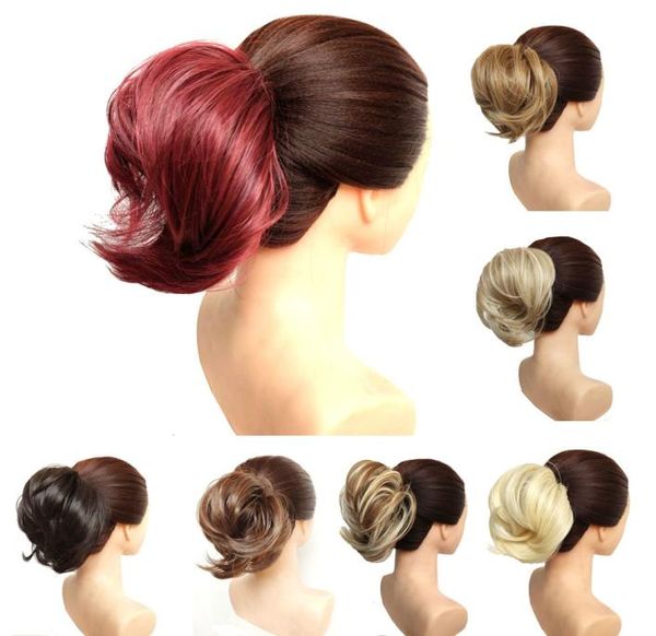 Doğal Saç Chignon 30g Sentetik Donut Saç Çörek Popa Popüler Yüksek Yan Topavye Orta Uzunluk Saçlar İçin En Müzik Updos