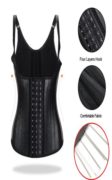 Donne Dopo il Parto 25 Legami di Acciaio Gilet in Lattice Shapewear Spandex Body Shaper Dimagrante Recuperare Cintura in Vita Corsetto Biancheria Intima Cintura Nera9299682