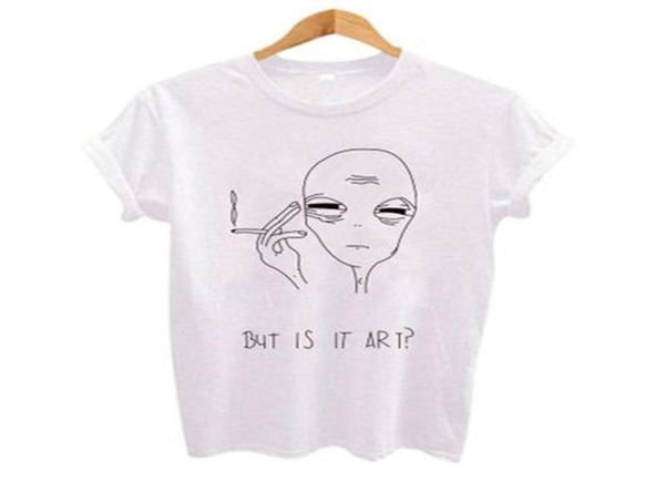 Polyester T-shirt Frauen Sommer Tees Tops Harajuku Aber Ist Es Kunst T Shirt Damen Robe Weiß Tees Top Casual T Shirts Female1064725