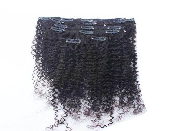 Clip per extension per capelli afro-americani 100g Clip per capelli afro crespi di colore naturale 8 pezzi clip per capelli umani in extension per nero6065140