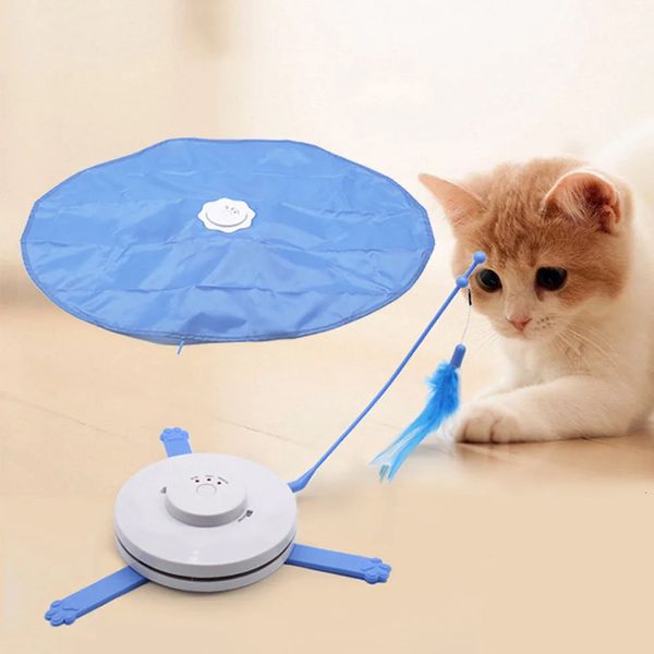 2 in 1 Giocattolo per gatti Tessuto sotto copertura Mouse in movimento Piuma mascotte Pet Crazy Toy Cat Teaser Giocattolo di divertimento interattivo automatico 240226