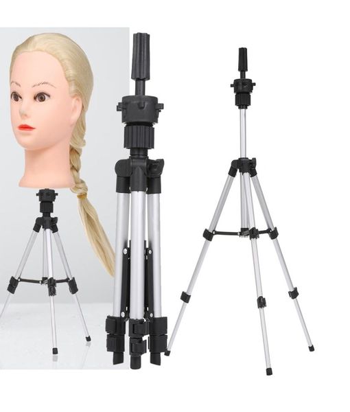 Ayarlanabilir peruk standı kuaförlük tripod standı eğitim manken kafa tutucusu kelepçe saç peruk Yanlış kafa modeli sarkıklar