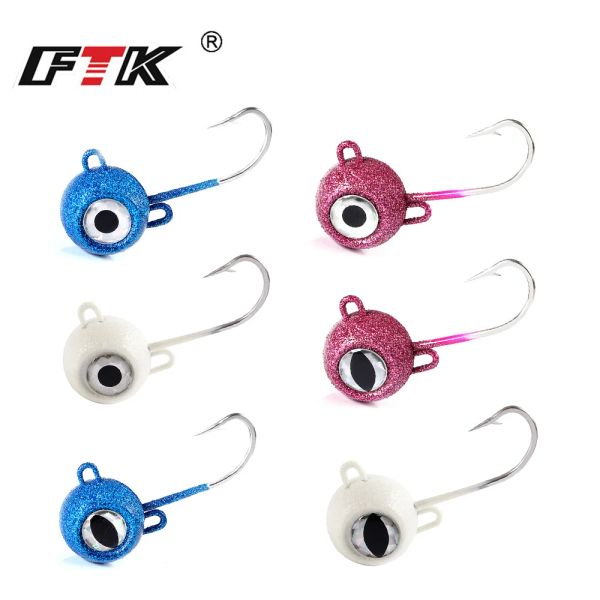 Iscas FTK Jig Head Fishing Hook 120g/140g/160g/180g Soft Shad Isca Forte Jigging Isca Atum Espumante Olho Pesca Equipamento