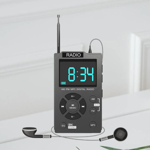 Rádio am/fm rádio usb walkman rádio pequeno mp3 player de música rádio digital rádio de bolso para escritório jogging caminhada ginásio