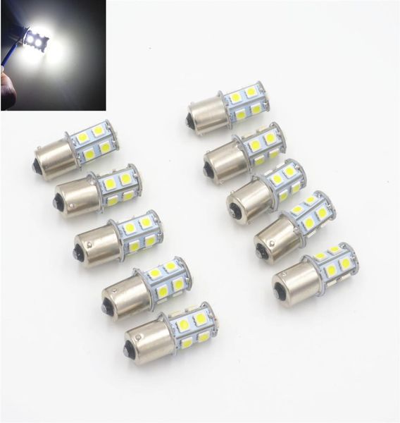 10 peças ba15s 1156 p21w sinal de luz de seta de carro branco super brilhante 13 smd lâmpada led 5050 12v 24v4501342