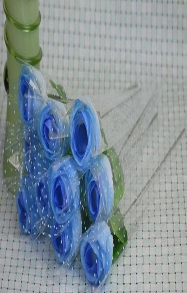 50 peças rosas artificiais flores de seda azul buquê de noiva decoração de casa 23quot2008610
