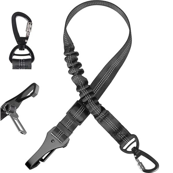 Cinture Animali Domestici Cintura di Sicurezza per Cani Cintura di Sicurezza per Bungee Imbracatura Regolabile Tether Clip per Auto Gancio di Chiusura Bu con Cani Riflettenti di Sicurezza 3in1