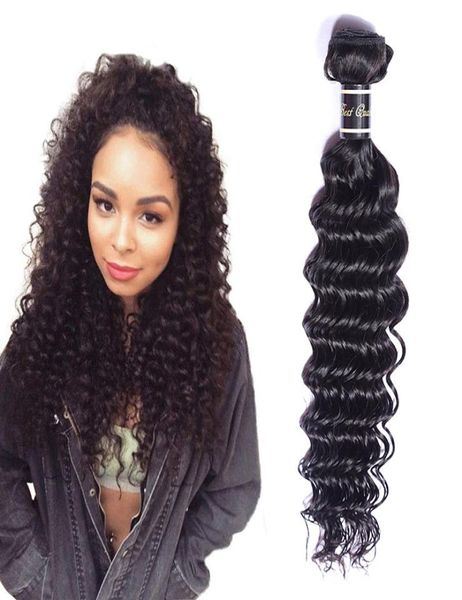 Extensões de cabelo virgem brasileiro 830 polegadas onda profunda um pacote profundo encaracolado cor natural produtos de cabelo humano duplo wefts9934897