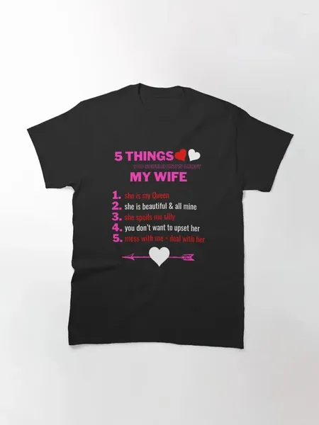 Camisetas femininas 5 coisas que você deve saber sobre minha esposa 2024 moda camiseta esportes lazer manga curta camiseta