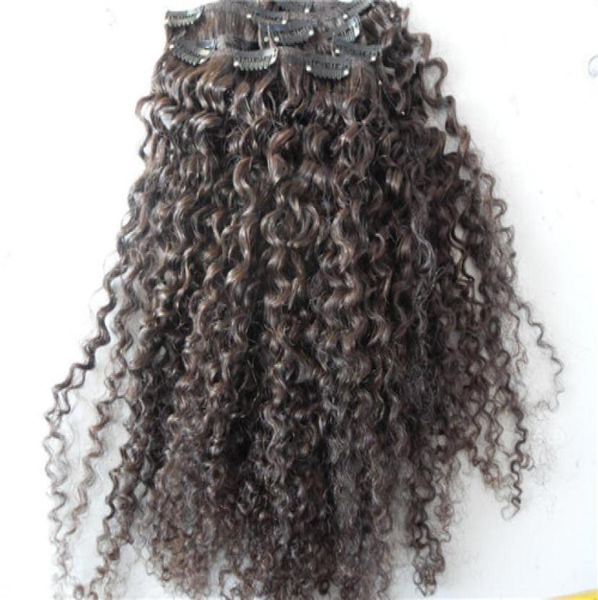Neue chinesische Haarverlängerung für lockiges Haar, Clip in Kinky Curl, unbehandelt, natürliche schwarze Farbe, dunkelbraune Farbe, menschliche Haarverlängerungen, chinesisch ha3884199