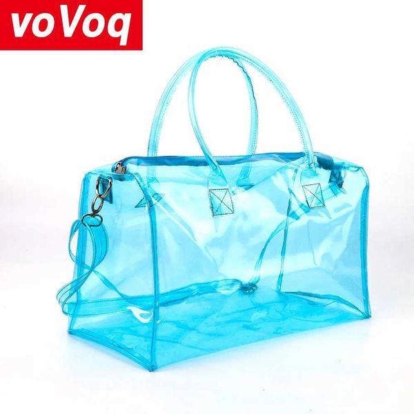 Sacos de noite Bolsa de gelatina transparente Natação Esportes ao ar livre Praia Impermeável Lazer Bolsa mensageiro de grande capacidade personalizada para homens e mulheres J240301